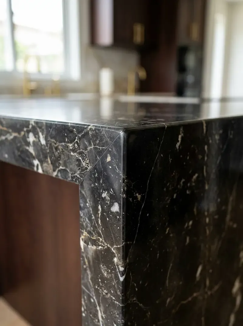 Detalhe de acabamento em pedra