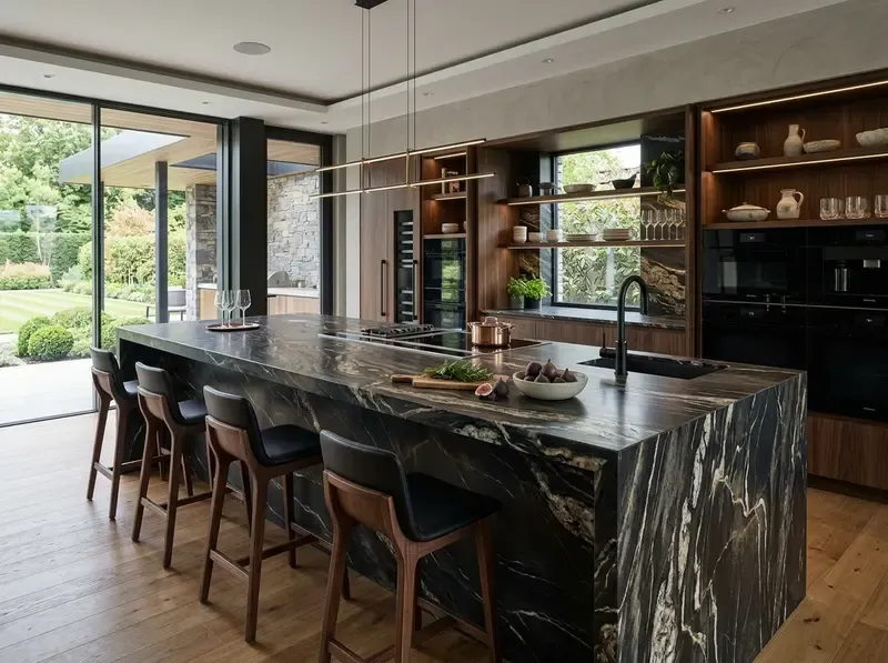 Ilhas de Cozinha em Quartzito e Mármore